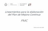 Lineamientos para la elaboración del Plan de Mejora Continuatebaevmartinez.com/documentos/Presentacion PMC TEBAEV.pdf · •Fortalecer la elaboración del Plan de Mejora Continua