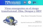 Virus emergentes en el riesgo transfusional: Zika, Dengue ... · En 1963 reapareció en Jamaica y luego en Cuba (10.000 infectados, 160 muertes por fiebre hemorrágica) En Argentina