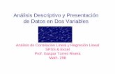 Análisis Descriptivo y Presentación de Datos en Dos Variables · Características del coeficiente de correlación lineal r En las variables correlacionadas, éstas no son identificadas