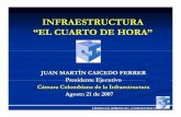 INFRAESTRUCTURA “EL CUARTO DE HORA” fileRezago en Infraestructura.... 9Del total de la red vial (166 mil Km), tan solo el 15% (25 mil Km.), se encuentra pavimentada. 9Colombia