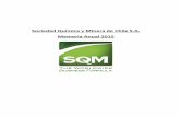 Sociedad Química y Minera de Chile S.A. Memoria Anual 2015bolsadesantiago.com/Noticiascibe/avisos generales/SQM/memanu... · En 2015, nos enfocamos en aumentar la eficiencia de nuestras