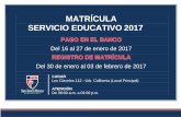MATRÍCULA SERVICIO EDUCATIVO 2017 - sjo.edu.pe · Certificado de Estudios. Tarjeta de vacunación. Constancia de no adeudos. Resolución directoral de traslado del Centro Educativo