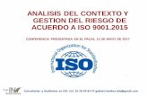 ANALISIS DEL CONTEXTO Y GESTION DEL RIESGO DE ACUERDO … DEL RIESGO EN ISO 9001... · Consultorías y Auditorías en ISO. Cel. 55 26 99 83 57 gabriel.medina.hdz@gmail.com ANALISIS