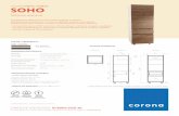 COCINAS CORONA | MUEBLES SOHO · • Alacena fabricada en MDP melamínico, fácil de limpiar, resistente al rayado y la abrasión con espesores de 15mm en estructura y en puertas