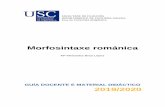 Morfosintaxe románica - usc.es · Na materia As linguas da Romania do 1ºcurso o estudantado adquire uncoñecemento fundamental sobre cales e cantas son as linguas e dialectos románicos,