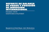 REPORTE DE BALANZA DE PAGOS Y POSICIÓN DE ... - bcb.gob.bo · balanza de pagos y posiciÓn de inversiÓn internacional en bolivia En 2018, se redujeron los desequilibrios externos