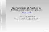 Introducción al Análisis de Sistemas Dinámicos Lineales · Introducción al Análisis de Sistemas Dinámicos Lineales Oscar Duarte Facultad de Ingenier´ıa Universidad Nacional