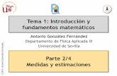 Tema 1: Introducción y fundamentos matemáticoslaplace.us.es/wiki/images/1/18/Tema-1-02-1415.pdf · La física se basa en la realización de medidas Una medida es una comparación