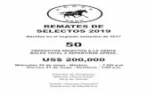 REMATES DE SELECTOS 2019 - acccp.com.pe · ALADO (Haras Rancho Sur), Premio Postín – Campeón de la Velocista, Premio Postín – Campeón Velocista en el Césped. INVICTUS (Haras