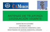 ANTENAS DE TELEFONÍA LEGISLACIÓN VIGENTE · Rosario, Provincia de Santa Fe (Ordenanza Nº 7.122) No confluir 2 antenas celular en diámetro 800 metros No en escuelas, hospitales,