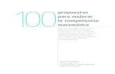 100 · Las 100 propuestas para mejorar la competencia matemática se presentan como 100 fichas independientes. Cada una responde a uno de los cuatro tipos de fichas diseñados: tres