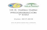 I.E.S. Galileo Galilei PROGRAMACIÓN 1º ESOiesgalileocordoba.es/wp-content/uploads/2015/11/G-programación-1º-ESO1.pdf · Página 6 de 24 Sujeto y predicado. (p. 155) La tilde en