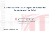 Acreditació dels EAP segons el model del Departament de Salut · Acreditació dels EAP segons el model del Departament de Salut Direcció general d’Ordenació i Regulació Sanitàries