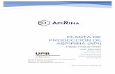 Planta de Producción de Aspirina (API) · 2019-07-29 · PLANTA DE PRODUCCIÓN DE ASPIRINA (API) Trabajo Final de Grado . CAPÍTULO I: ESPECIFICACIONES DEL PROYECTO Tutor: Marc Peris