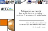 Telecomunicaciones - Fundación Euroamérica · Banda Ancha para Localidades Aisladas (3.539) Acceso a Internet (867) Telefonía pública (2.776) Telefonía residencial (462) Internet