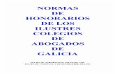 Normas de Honorarios de los Ilustres Colegios de …NORMAS DE HONORARIOS DE LOS ILUSTRES COLEGIOS DE ABOGADOS DE GALICIA FECHA DE APROBACION: MAYO DE 1.991 FECHA DE …