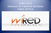 JOBIC 2013 Sistemas de Cableado de Datos FIBRA ÓPTICArefractada (ley de Snell). •Los Rayos son mantenidos en el núcleo debido a que el índice de refracción disminuye cuando aumenta