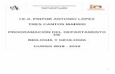 I.E.S. PINTOR ANTONIO LÓPEZ TRES CANTOS MADRID ... · j) Comprender los elementos y procedimientos fundamentales de la investigación y de los métodos científicos. Conocer y valorar