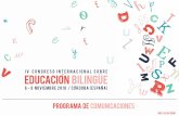 IV CONGRESO INTERNACIONAL SOBRE EDUCACIÓN BILINGÜE...- r 1 1 1 1 ' ' ' 1 iv congreso internacional sobre educaciÓn bilingÜe 6 -9 noviembre 2018 / cÓrdoba (espaÑa) programa de