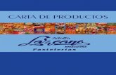 Carta de Productos 2017 - pasteleriaslazcano.comMedianoche de jamón FRUTAS Bandeja de frutas por persona 2,50 € Brocheta de fruta 2,00 € Tarrina de fruta de temporada 3,00 €