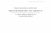 PROGRAMACIÓN 1ºBACH MACS 2014-15 · 1.1. Aplica con soltura la mecánica de las operaciones con polinomios. 1.2. Factoriza un polinomio con varias raíces enteras. 2.1. Simplifica