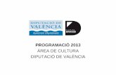 Programación Área de Cultura Diputación de Valencia 2013³n... · «La tipografia del segle XIX i la impremta de Blai Bellver. Xativa », del 17 de gener al 24 de febrer del 2013