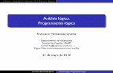 Análisis lógico. Programación lógicalya.fciencias.unam.mx/fhq/Cursos/ALogico/2010-2/al-7-handout.pdf · UniﬁcaciónCláusulas def.ResoluciónM. de HerbrandNegación Resolución