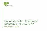 Encuesta sobre transporte Monterrey, Nuevo León · su oferta de transporte público es Apodaca ¿En qué zona de la Zona Metropolitana de Monterrey considera usted que es más urgente