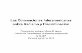 Las Convenciones Interamericanas sobre Racismo y Discriminación · 2019-05-18 · Las Convenciones Interamericanas sobre Racismo y Discriminación Presentación hecha por Dante M.
