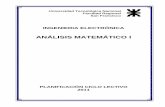 Análisis Matemático I R 2011 - Sitio Web Rectorado...Relacionar el CÁLCULO I con el Análisis Matemático I a través del concepto de teoría – práctica. Aplicar el CÁLCULO