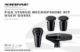 PGA Studio Microphone Kit4 User Guide - Shure• Oriente el micrófono hacia el centro del altavoz para obtener un sonido brillante y agresivo, o hacia el borde del altavoz para un
