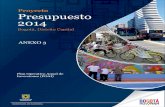 Proyecto Presupuesto 2014 - Secretaría Distrital de Hacienda · Distribución del presupuesto de inversión por EJE ESTRATÉGICO, PROGRAMAS, ENTIDAD Y PROYECTOS DE INVERSIÓN Proyecto