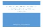 Manual de Instalación de JAva para la Firma Electrónica ... · Introducción. La Universidad Autónoma del Carmen implementó a partir de febrero de 2015 la Firma Electrónica Avanzada,