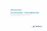 Anexo Listado Tarifario - TPC · TPC · ANEXO LISTADO TARIFARIO 2018 · Actualizado Enero 2018 3 TSE 138 Reestibas vía nave carga granel USD/ton. 18,00 TSE 139 Reestibas vía muelle
