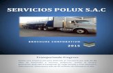 SERVICIOS POLUX S.AEn SERVICIOS POLUX S.A.C. nos dedicamos a brindar soluciones logísticas integrales de calidad en el Transporte por carretera de car ga General, Especial, Peligrosa;