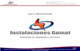 CARTA PRESENTACIÓNinstalacioneselectromecanicas.com.mx/CVIGOMAT.pdf · eficiente en el ramo de las instalaciones eléctricas, actualmente desarrollamos proyectos en media y baja