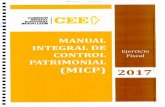 2018 MANUAL INTEGRAL DE CONTROL PATROMONIAL (MICP) MANUAL... · manual integral de control patrimonial de la cee (m.i.c.p.) contenido . 1. introducciÓn. 2. antecedentes. 3. marco