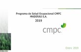 Programa de Salud Ocupacional CMPC MADERAS S.A. · 7.1 PERSONAL EXPUESTO A RUIDO (NORMA PREXOR): •Programar en conjunto con la Mutualidad las áreas a evaluar con mediciones ambientales
