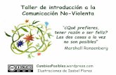 Taller de introducción a la Comunicación No-Violenta...Taller de introducción a la Comunicación No-Violenta “¿Qué prefieres, tener razón o ser feliz? Las dos cosas a la vez