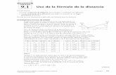 Investigación: Carrera de baldes - Prek 12math.kendallhunt.com/documents/daa1/CondensedLessonPlans...Lección 9.1 • Uso de la fórmula de la distancia (continuación) Usando una