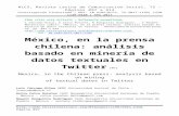  · Web viewEn primer lugar, analizaremos la representación de noticias sobre México y/o los mexicanos en los titulares chilenos y observaremos esos volúmenes en comparación a