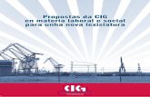 Propostas da CIG en materia laboral e social para unha ... · Queremos deixar constancia tamén de que o ... • O marco galego de relacións laborais esixe ... convenio de empresa,