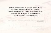 DEMOSTRACIÓ DE LA CONJECTURA DEL TEOREMA DE … Secundaria 2012-13/material/13cap06...sobre el treball del meu avi vers l’últim Teorema de Fermat, sinó que també vull expandir-me