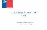 Vacunación contra VHB 2019³n-contra... · menos 30 minutos después de la vacunación • Verificar posibles eventos adversos y entregar la atención oportuna en caso de ser necesario.