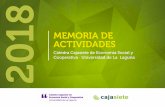 2018 Cooperativa · Universidad de La Laguna · Memoria 3 de actividades Volver al Introducción índice La Cátedra Cajasiete de Economía Social y Cooperativa surge del convenio