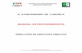 MANUAL DE PROCEDIMIENTOS - H. AYUNTAMIENTO DE …caborcasonora.gob.mx/informacion-publica/1...de hacer más eficiente el desarrollo administrativo y operativo de las actividades que