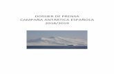 DOSSIER DE PRENSA CAMPAÑA ANTÁRTICA ESPAÑOLA … · La XXXIII Campaña Antártica Española desarrollará 24 proyectos de investigación desde finales de 2018 a mediados de 2019.