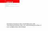 DIRECTORIO DE EMPRESAS de tecnologías de la información y ... · [Escribir texto] 2013 República del Paraguay REDIEX Ministerio de Industria y Comercio [DIRECTORIO DE EMPRESAS