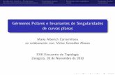 G rmenes Polares e Invariantes de Singularidades de curvas planaset17.unizar.es/Plenarias/Polares.pdf · 2010-12-09 · Introduccion historica y Preliminares Invariantes polares Morﬁsmos