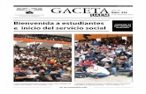 Bienvenida a estudiantes e inicio del servicio social …...publicación son, la bienvenida a los estudiantes de nuevo ingreso de la Universidad Autónoma del Es-tado de Morelos (UAEM),